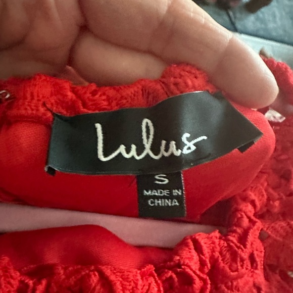 Lulus Genevieve Red Off-the-Shoulder Lace Dress - Picture 7 of 8
